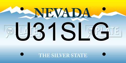 U31SLG Nevada License Plate
