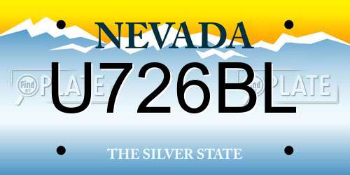 U726BL Nevada License Plate