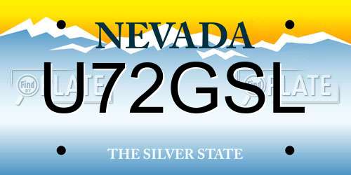U72GSL Nevada License Plate