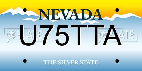 U75TTA Nevada License Plate
