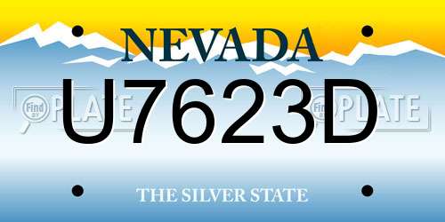 U7623D Nevada License Plate