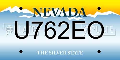 U762EO Nevada License Plate