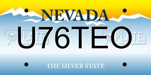 U76TEO Nevada License Plate