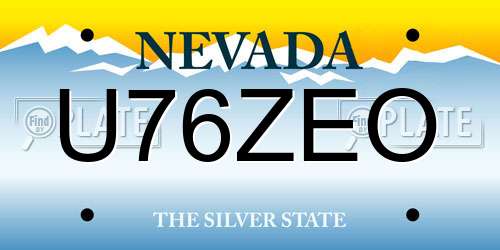 U76ZEO Nevada License Plate