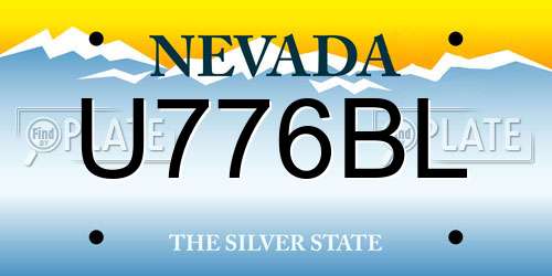 U776BL Nevada License Plate