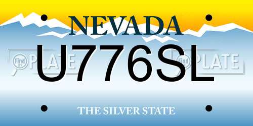 U776SL Nevada License Plate