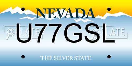 U77GSL Nevada License Plate