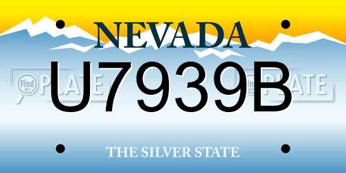 U7939B Nevada License Plate