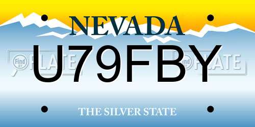 U79FBY Nevada License Plate