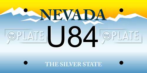 U84 Nevada License Plate