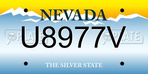 U8977V Nevada License Plate