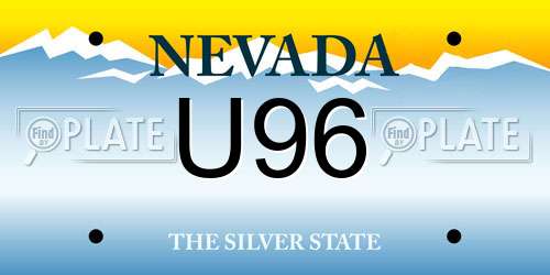 U96 Nevada License Plate