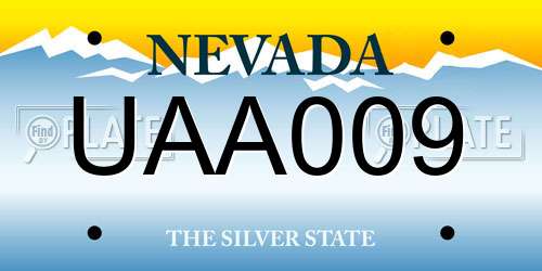 UAA009 Nevada License Plate