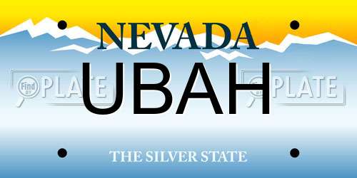 UBAH Nevada License Plate