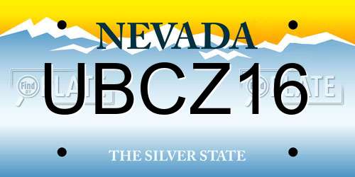 UBCZ16 Nevada License Plate