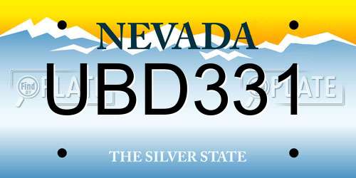 UBD331 Nevada License Plate