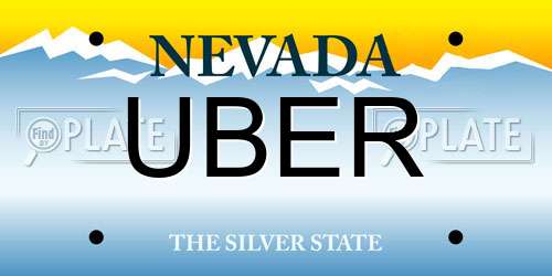 UBER Nevada License Plate