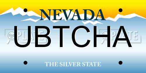 UBTCHA Nevada License Plate