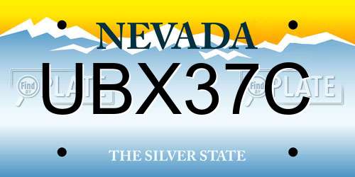 UBX37C Nevada License Plate