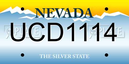 UCD1114 Nevada License Plate