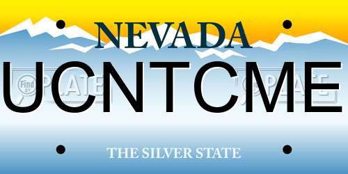UCNTCME Nevada License Plate