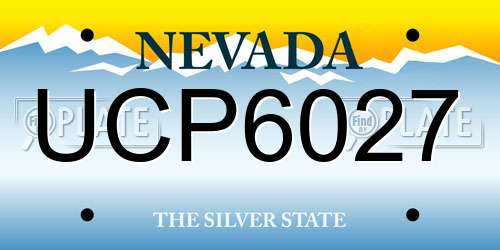 UCP6027 Nevada License Plate