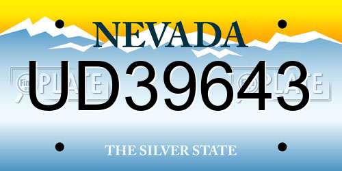 UD39643 Nevada License Plate