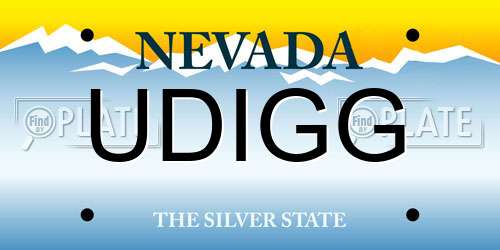 UDIGG Nevada License Plate