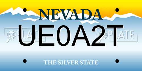 UE0A2T Nevada License Plate
