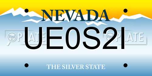 UE0S2I Nevada License Plate