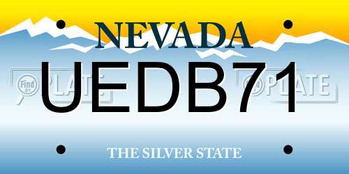 UEDB71 Nevada License Plate