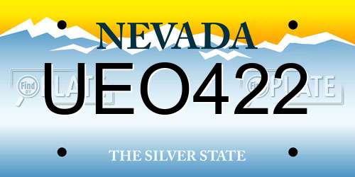 UEO422 Nevada License Plate