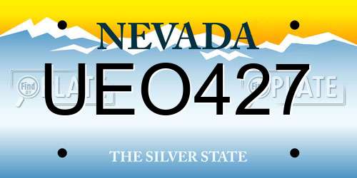 UEO427 Nevada License Plate