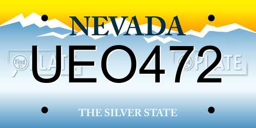 UEO472 Nevada License Plate