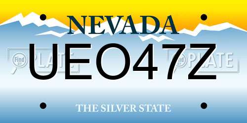 UEO47Z Nevada License Plate