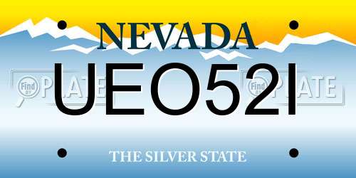 UEO52I Nevada License Plate