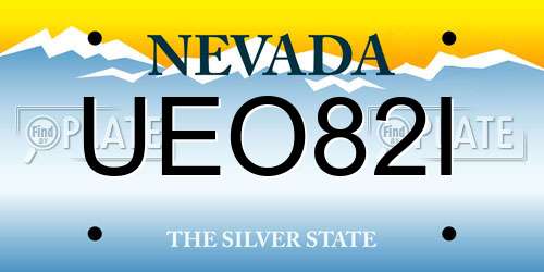 UEO82I Nevada License Plate