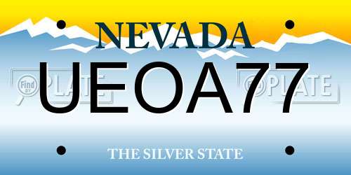 UEOA77 Nevada License Plate