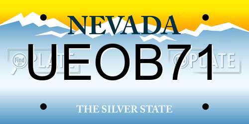 UEOB71 Nevada License Plate