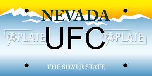 UFC Nevada License Plate
