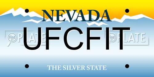 UFCFIT Nevada License Plate