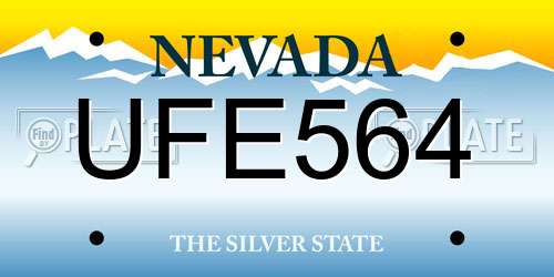 UFE564 Nevada License Plate