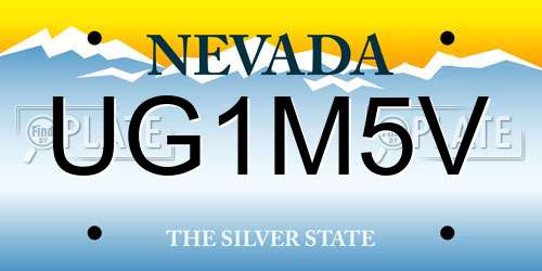 UG1M5V Nevada License Plate