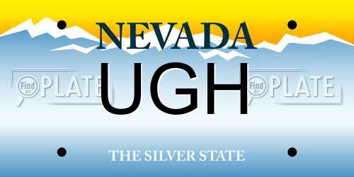 UGH Nevada License Plate
