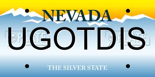 UGOTDIS Nevada License Plate