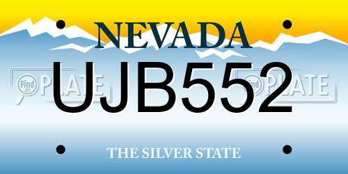 UJB552 Nevada License Plate