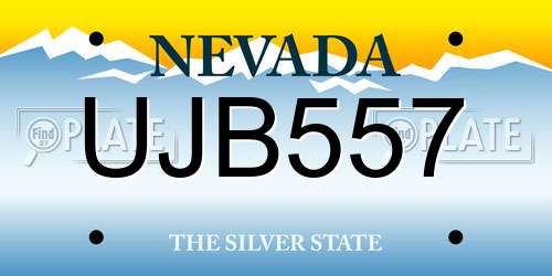 UJB557 Nevada License Plate