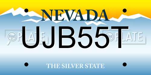 UJB55T Nevada License Plate