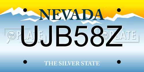 UJB58Z Nevada License Plate