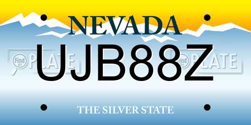 UJB88Z Nevada License Plate